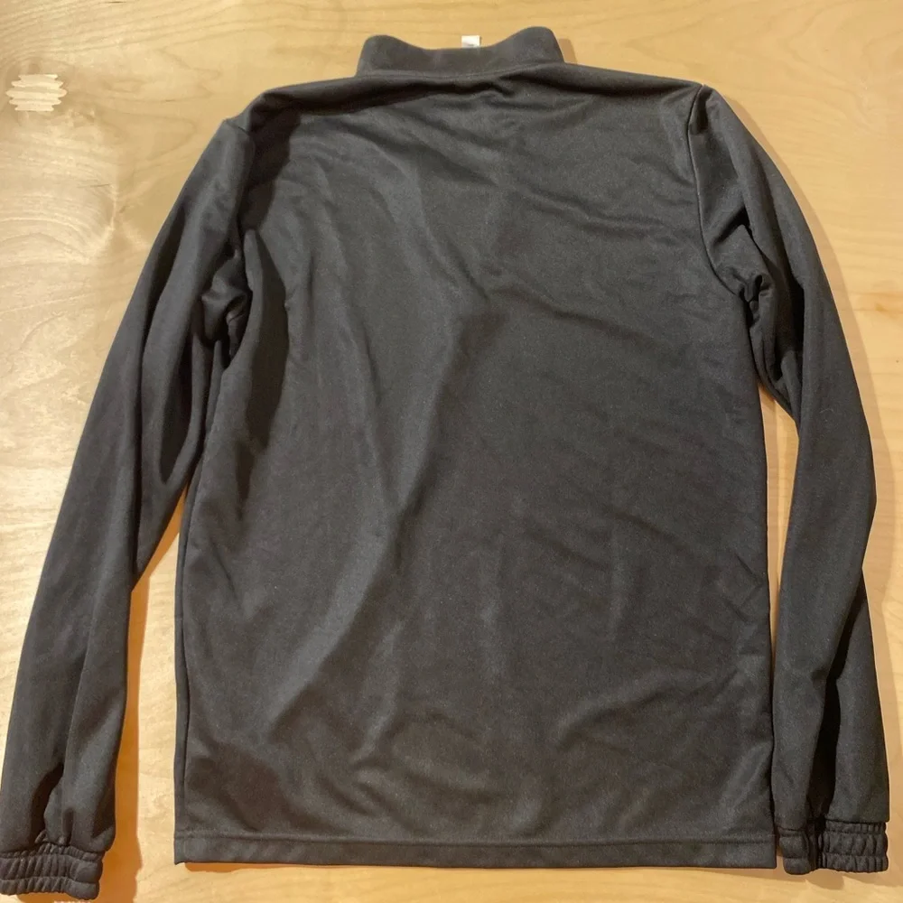 Adidas Black Quarter Zip Long-Sleeve Top with Logo Medium (OO)